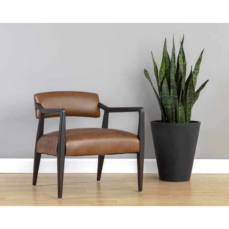 Lounge Chair, Brown Genuine Leather