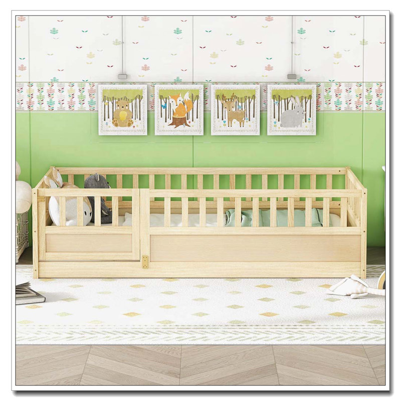Lit en bois, Lit simple, Bois naturel