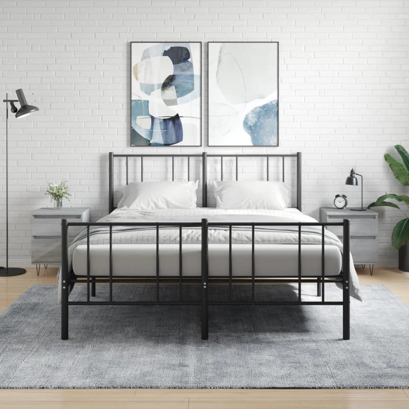 Manufactured Wood Bedside Table, Grey Sonoma