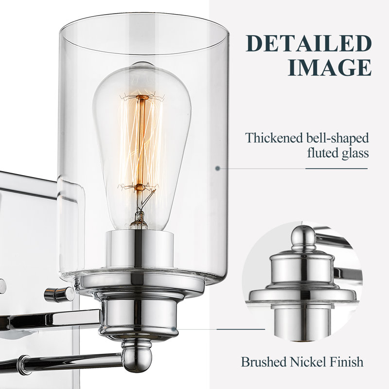2 - Light Dimmable Vanity Light, Chrome