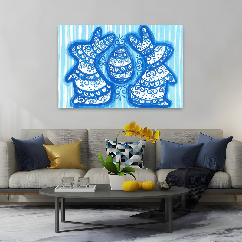 Motif de lapins de Pâques à motifs, 40" H x 60" W