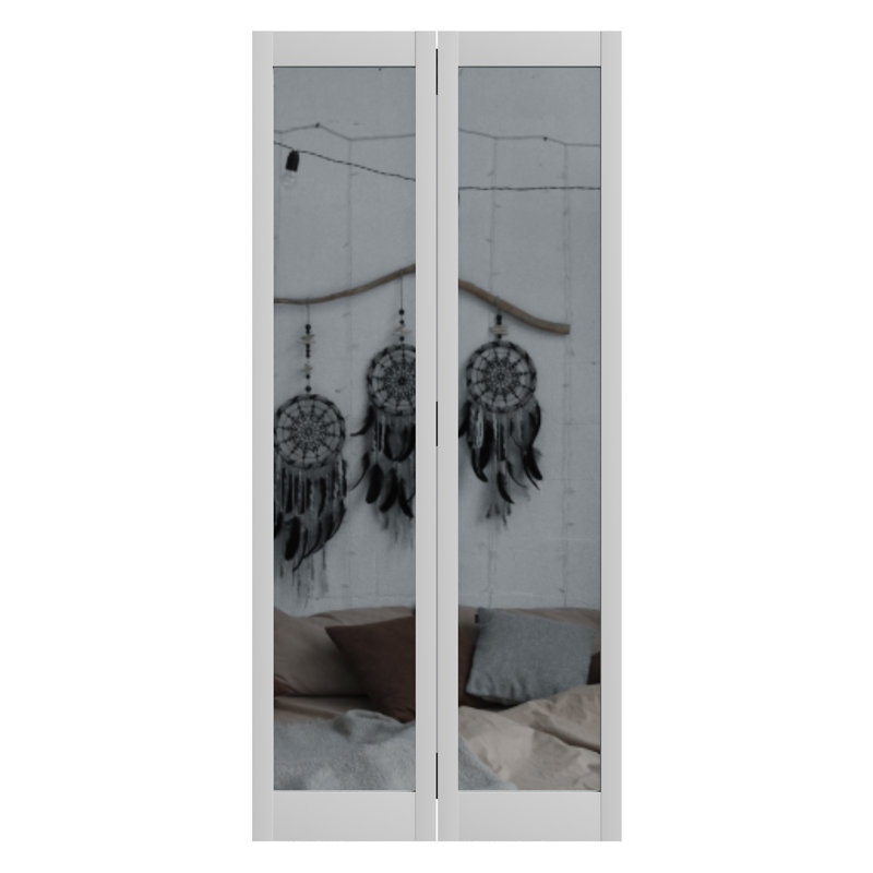 Portes de placard à miroir pliantes 24 po x H 80 po H 1 lit avec quincaillerie coulissante, 24 po x 80 po