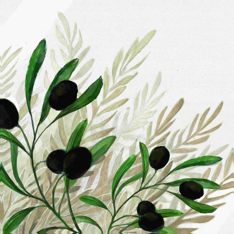" Olive Branches With Sepia Leaves ", 12" H x 12" W