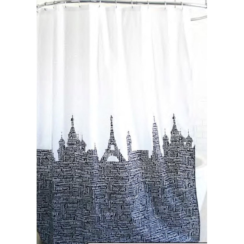 Rideau de douche simple en tissu Canonsburg Bath Metro