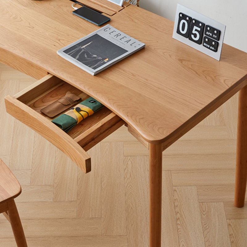 Bureau d'écriture à plateau de table en cerisier, H 29,52 po x l 62,99 po x P 25,59 po