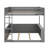 Queen Size Wooden Bunk Bed With Built-In Shelves, LED Light And USB Charging Station-1960743248