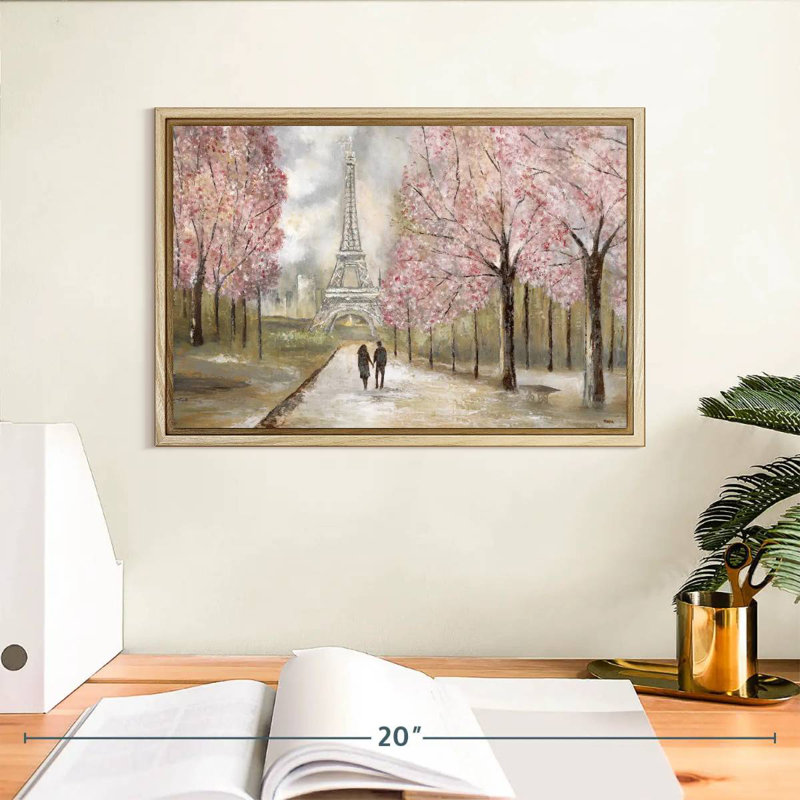 Balade à Paris, Cadre flottant en bois naturel, 13 po x 9 po