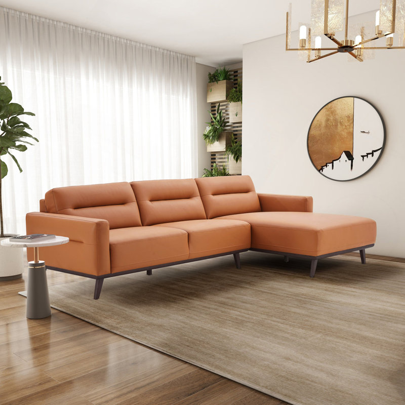 Canapé modulaire droit en cuir synthétique Ella Ella