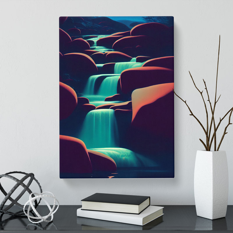 Digital Stream - Wrapped Canvas Print, 50cm H x 35cm W x 3cm D