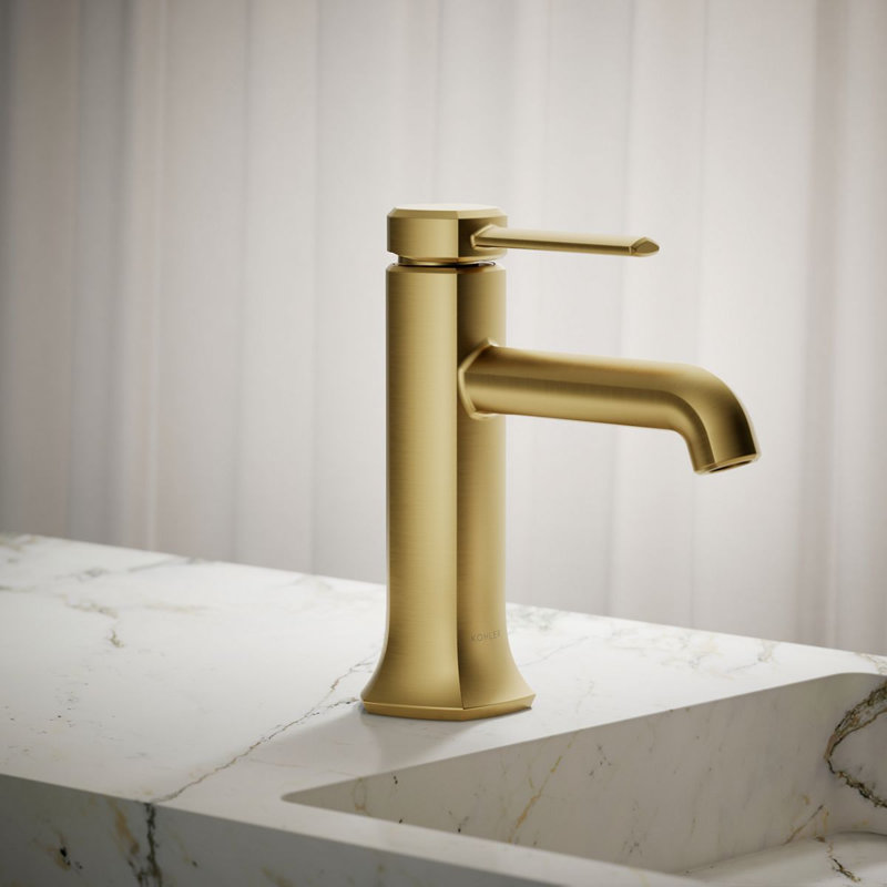 Robinet pour salle de bain à un trou Occasion, Laiton brossé moderne éclatant