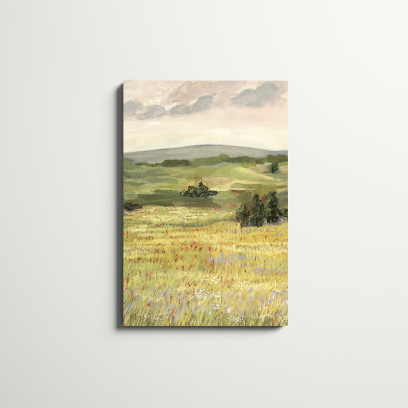«Morning Meadow II» par Victoria Borges - peinture sur toile tendue, H 36 po x l 24 po