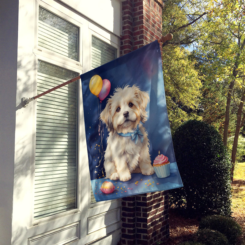 Drapeau «Happy Birthday House», Coton de Tuléar