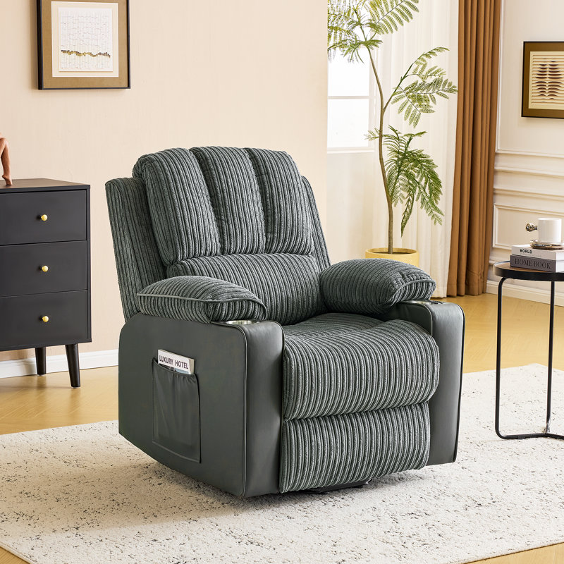 Boneita Upholstered Heated Massage Chair, Grey