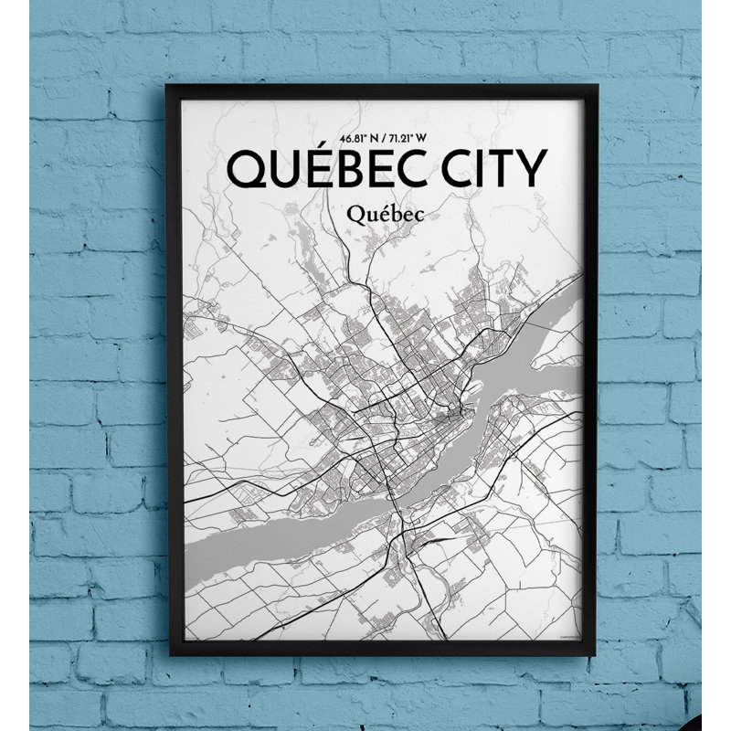 « québec city map », impression, H 24 po x l 18 po