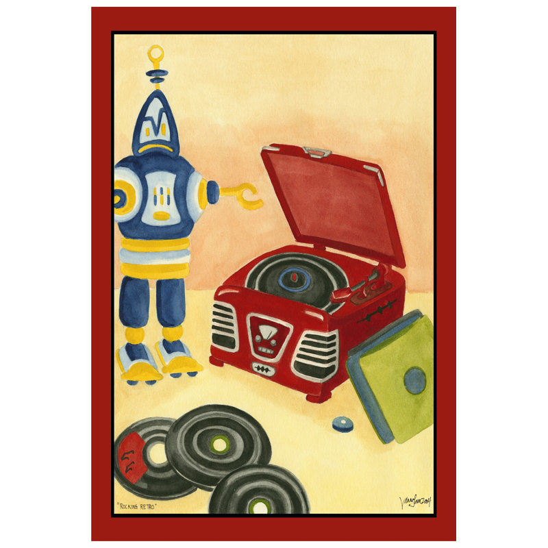 Rocking Retro (H) - Wrapped Canvas Painting, 122cm H x 81cm W
