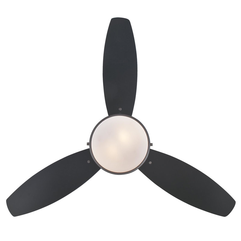 Alloy 42'' Ceiling Fan with Light Kit, Gun Metal Finish with Black Blades
