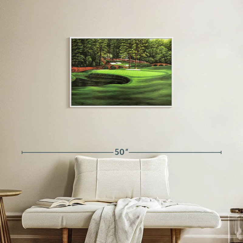 Augusta National 11th Hole I, Cadre flottant blanc, 31 po x 21 po