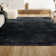 Asaldis Solid Low-Pile Black Rug