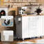 Chariots de cuisine avec rangement interne - 3 tiroirs, 2 tablettes coulissantes, blanc, plateau en bois d'hévéa, rangement optimal, plateau de table de style européen, l 50 po x H 37,2 po, rangement abondant, P 17 po-1850265976