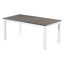 Table de salle à manger antique en bois avec 6 chaises rembourrées - fini brun blanc et 7 chaises confortables-1435185928-1435185929