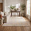 Tapis d'intérieur moderne à motif de branches Jordany, beige crème.-796291163