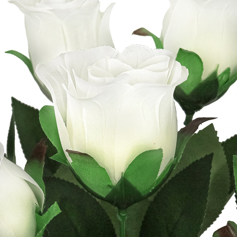 Bouquet de roses artificielles, Blanc, crème