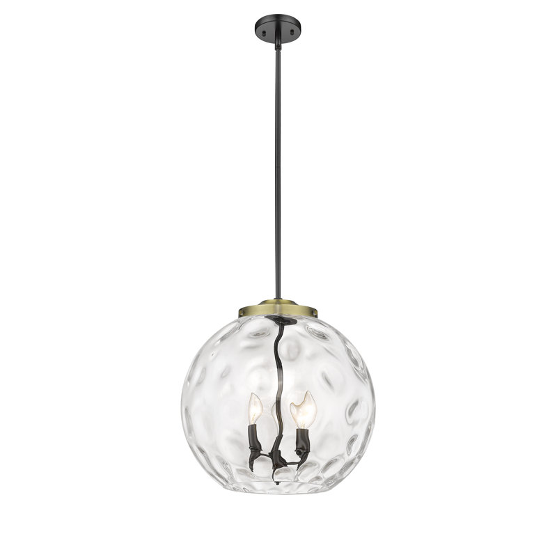 3 - Light Sphere Pendant, 17.13" H x 15.75" W x 15.75" D, Black Antique Brass