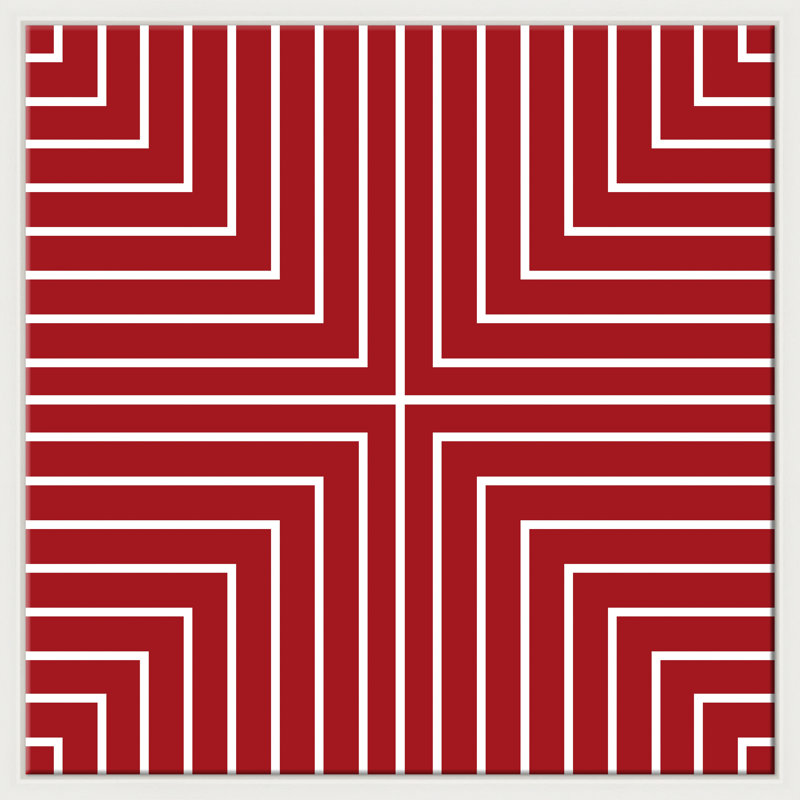Homage To Stella - Red Giclee On Canvas by David Phoenix, 23.5" W x 23.5" H