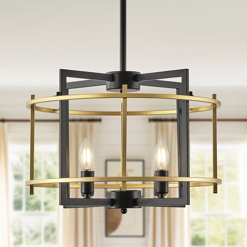 Lustre en cage de style campagnard à 4 lumières Carrianna