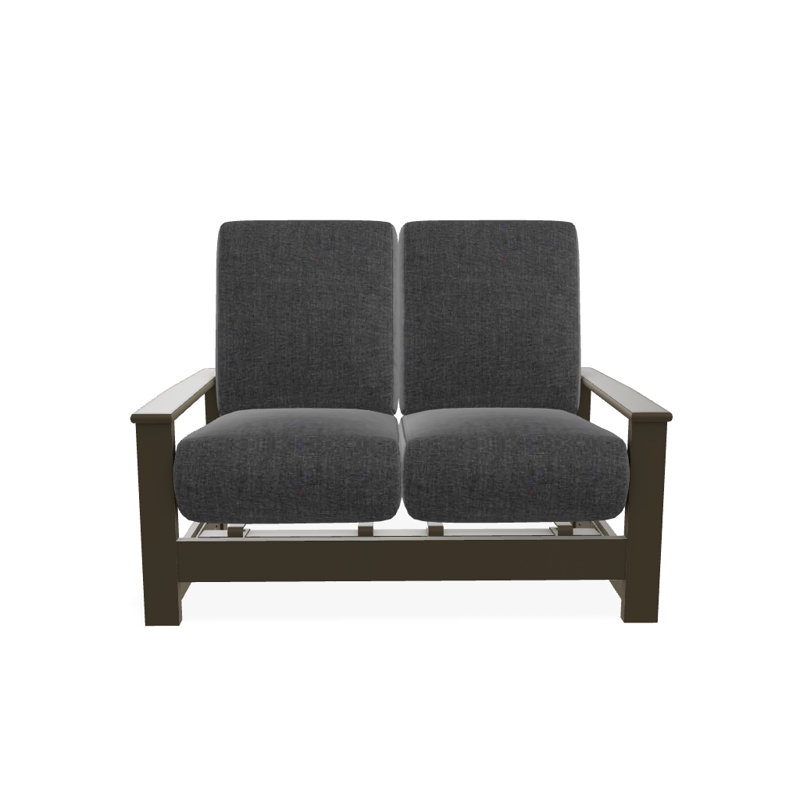 Leeward 56.5'' Wide Loveseat with Cushions, Cast Slate Sunbrella® Plainweave, Beachwood