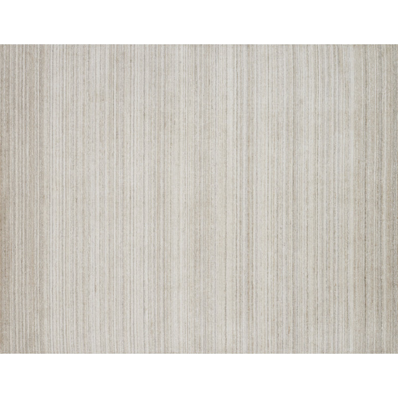 Tapis ivoire / naturel tissé à la main Fienley, Rectangle 7 pi 9 po x 9 pi 9 po