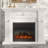 Beige Solid Wood Freestanding Fireplace