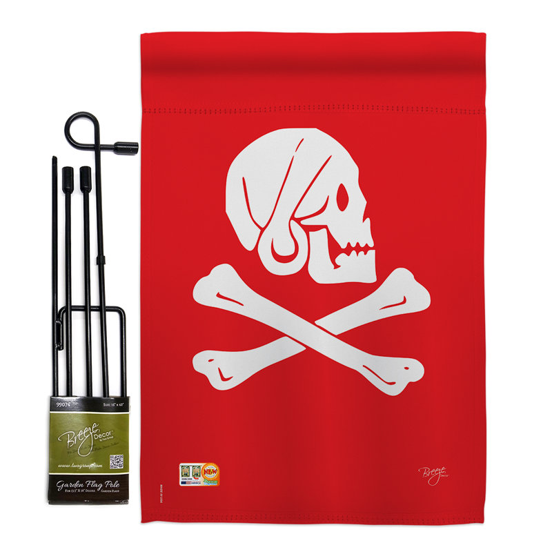 « henry », chaque pirate a des impressions de polyester de 2 côtés 18,5 x 13 po. ensemble de drapeau