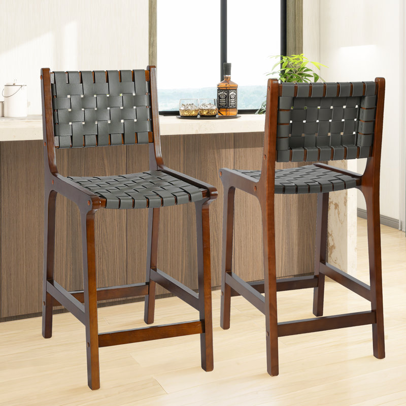 Tabouret de comptoir 24 po Dolora, Gris / Brun, 1