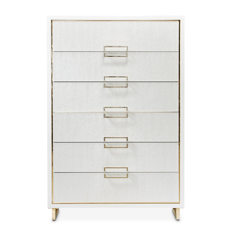 Palm Gate 6-Drawer Chest - Cloud White