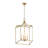 4 - Light Retro Metal Rectangular Frame Lantern Chandelier