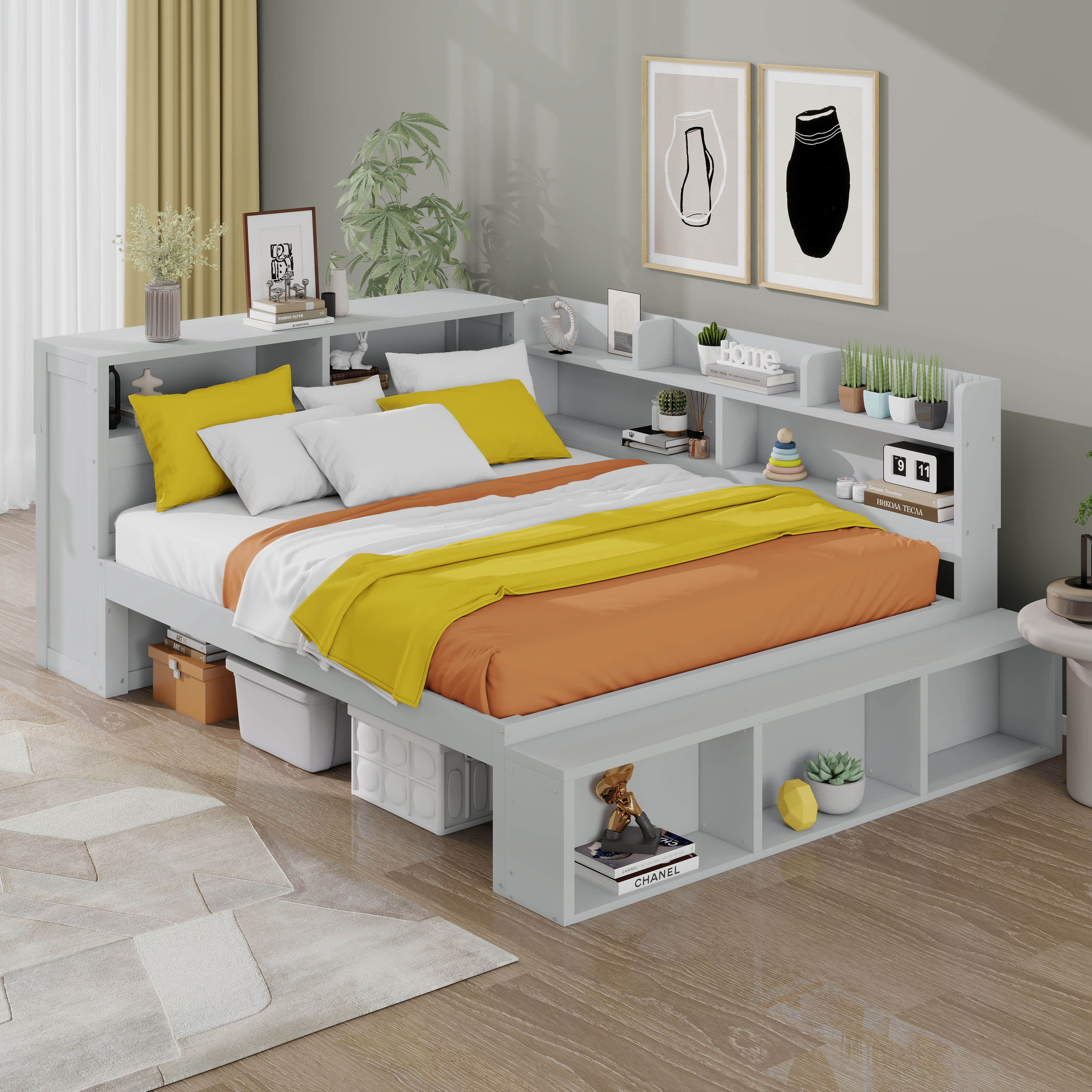Daybed Boot Rack Ebern Designs Full Size Daybed Equipped With Storage Cabinets And A ...