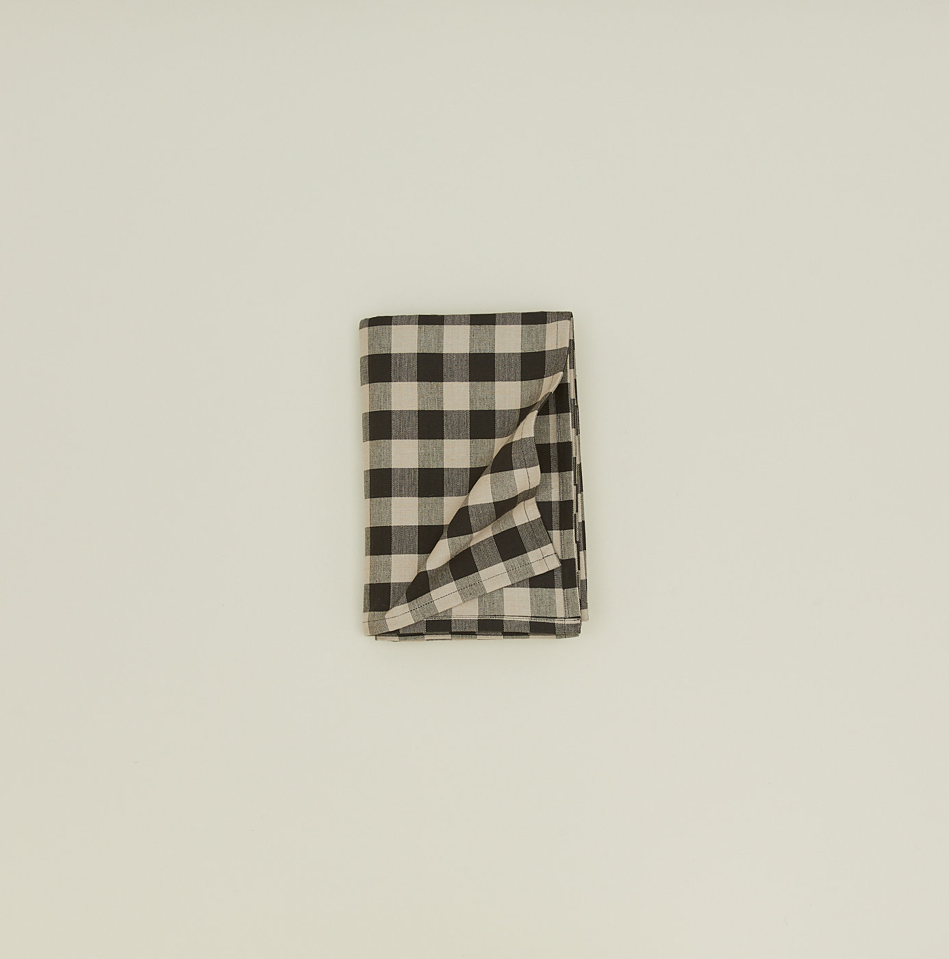 Essential Gingham Tablecloth, Black/Light Gray
