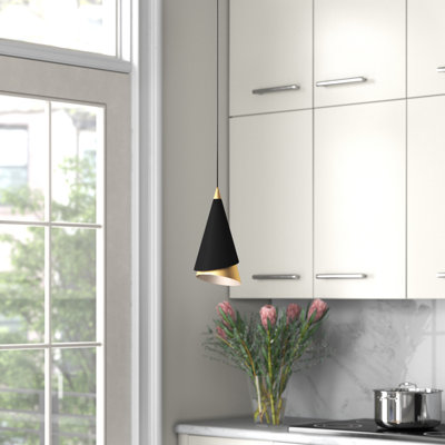 Craney 1 - Light Black/Gold LED Single Pendant