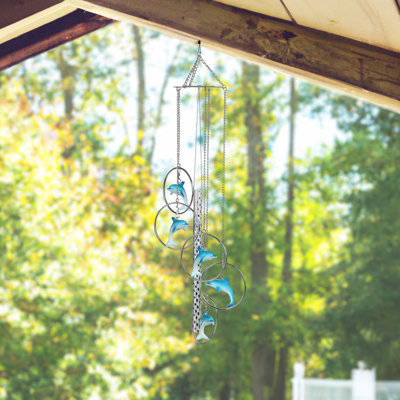 Rempe 24"" Long 5-Ring Dolphin Wind Chime  Unique Gifts -  Arlmont & Co., C78188EC821A48B882A8E9E7FFBD49D0