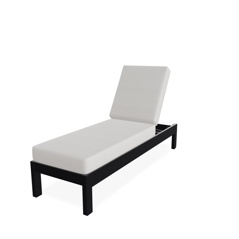 Chaise longue sans accoudoirs en polyester à 3 positions Leeward, Nuage tabloïd, Noir