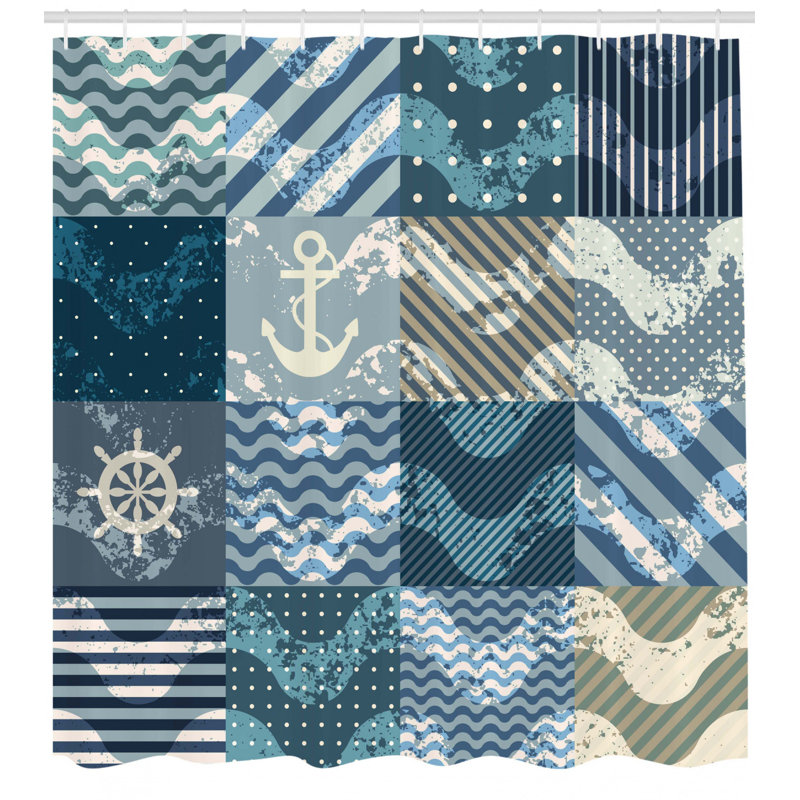Shower Curtain with Hooks Included, 70" H x 69" W