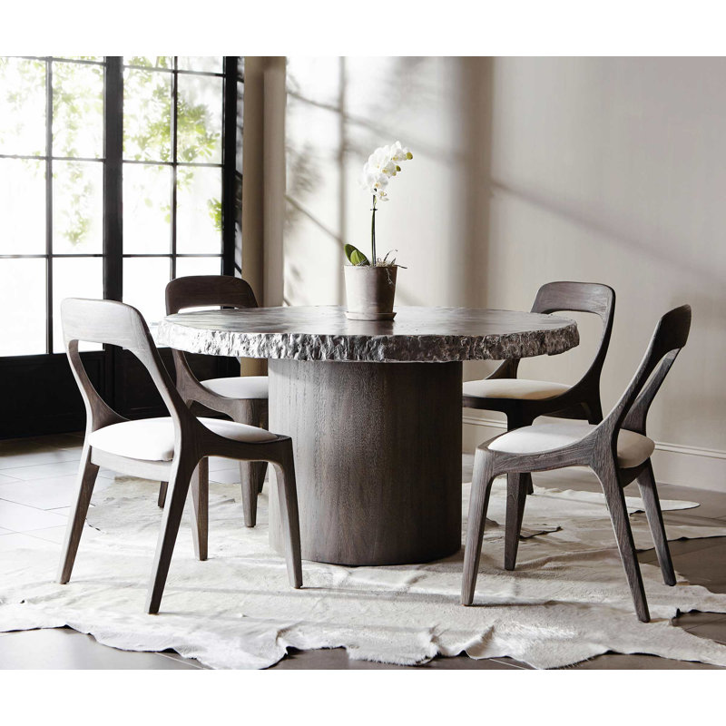 Cahill Round Reclaimed Wood Dining Table with Aluminum Top