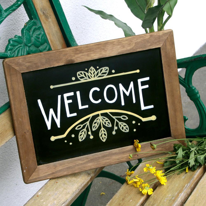 VersaChalk Steel Reversible Mini Magnetic Chalkboard, Up to 2' Size  + Fine Tip White Marker, 10.5" x 14.5"