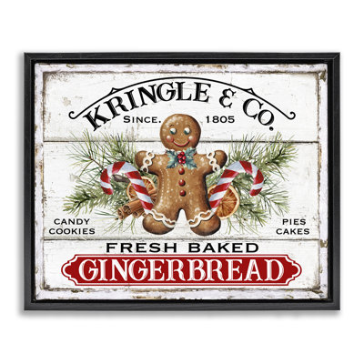 «Fresh Gingerbread Cookies», art mural encadré noir sur toile flottante par Creatif Belle