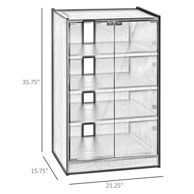 Armoire multimédia à 5 niveaux avec tablettes réglables à 3 niveaux et gestion des câbles