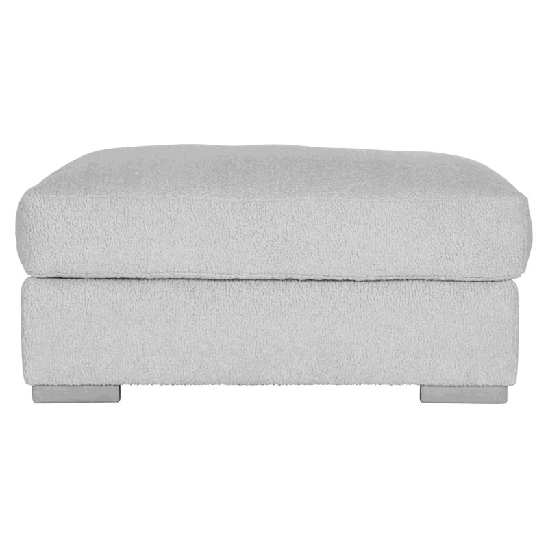 Andie Bernhardt Interiors 39.5" Wide Square Standard Ottoman, Antique White, Cream Chenille 1345-002