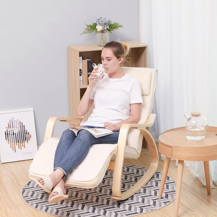 Chaise berçante Noralf, Blanc