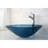 Glass Square Vessel Bathroom Sink with Faucet