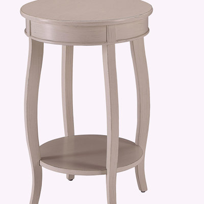 Rustic White Round Side Table